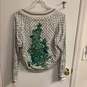 Tiny Editions by Anthropologie Green and White Geometric Bomber Jacket i…